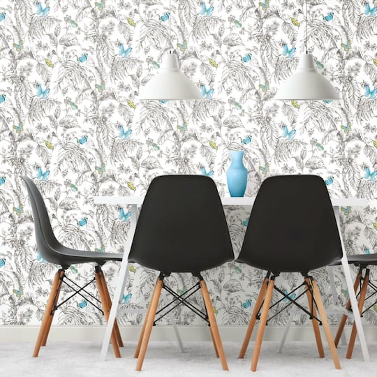 RoomMates Butterfly Sketch Peel & Stick Wallpaper